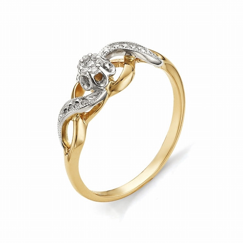 Купить кольцо из комбинированного золота с бриллиантами арт. 000392 по цене 28730 руб. в LoveDiamonds