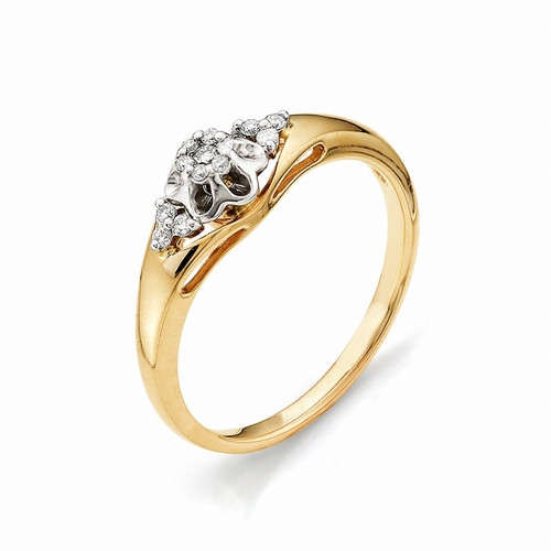 Купить кольцо из комбинированного золота с бриллиантами арт. 000398 по цене 29190 руб. в LoveDiamonds
