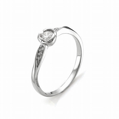 Купить кольцо из белого золота с бриллиантами арт. 000408 по цене 33963 руб. в LoveDiamonds