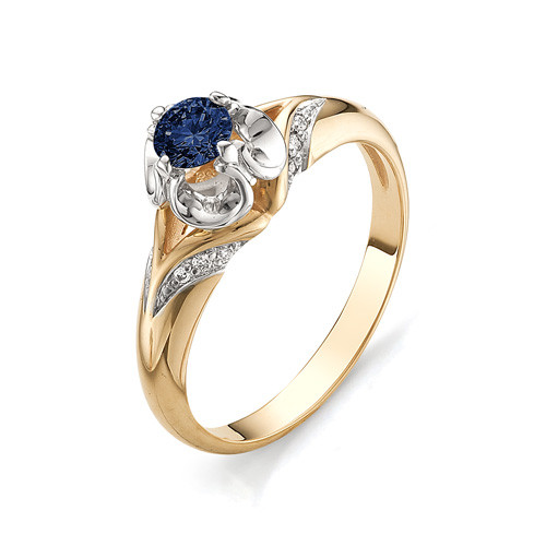 Купить кольцо из комбинированного золота с сапфирами арт. 000466 по цене 22417 руб. в LoveDiamonds