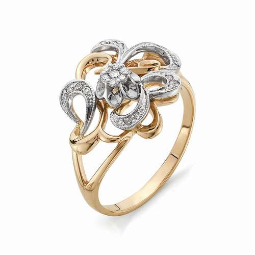 Купить кольцо из комбинированного золота с бриллиантами арт. 000521 по цене 40480 руб. в LoveDiamonds