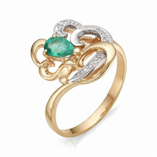 Купить кольцо из комбинированного золота с изумрудами арт. 000523 по цене 0 руб. в LoveDiamonds