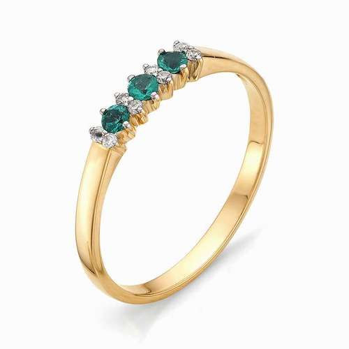 Купить кольцо из красного золота с изумрудами арт. 000566 по цене 14292 руб. в LoveDiamonds