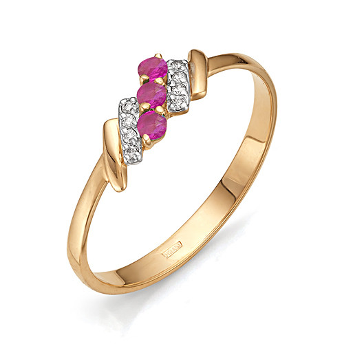 Купить кольцо из красного золота с рубинами арт. 000605 по цене 11400 руб. в LoveDiamonds