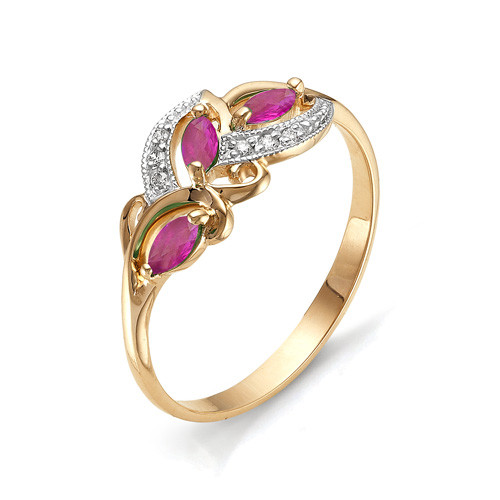 Купить кольцо из красного золота с рубинами арт. 000691 по цене 0 руб. в LoveDiamonds