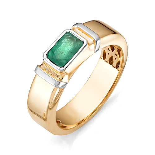 Купить кольцо из комбинированного золота с изумрудами арт. 000870 по цене 0 руб. в LoveDiamonds