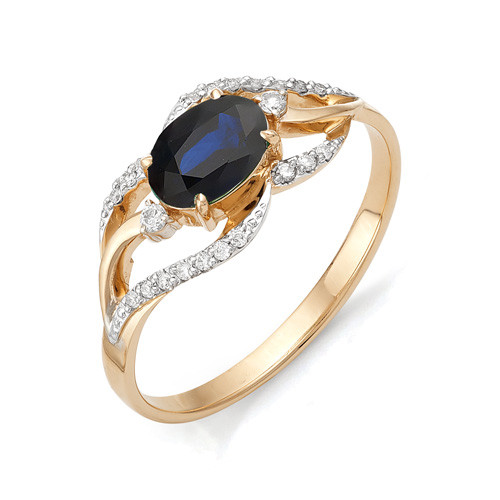 Купить кольцо из красного золота с сапфирами арт. 001091 по цене 42957 руб. в LoveDiamonds