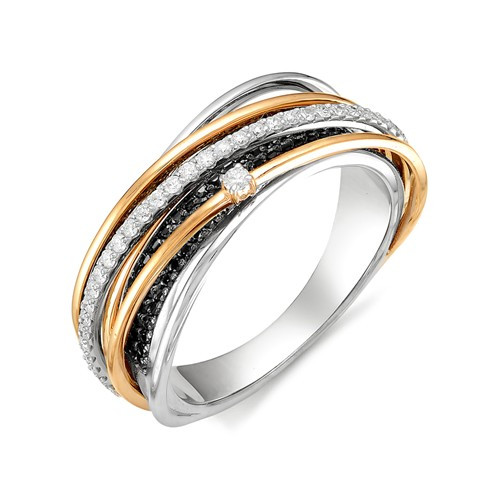 Купить кольцо из комбинированного золота с бриллиантами арт. 001246 по цене 93010 руб. в LoveDiamonds