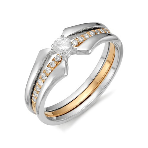 Купить кольцо из комбинированного золота с бриллиантами арт. 001255 по цене 0 руб. в LoveDiamonds