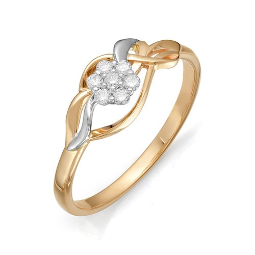 Купить кольцо из комбинированного золота с бриллиантами арт. 001270 по цене 24420 руб. в LoveDiamonds