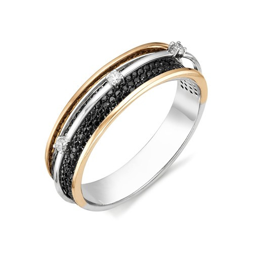 Купить кольцо из комбинированного золота с бриллиантами арт. 001276 по цене 80830 руб. в LoveDiamonds