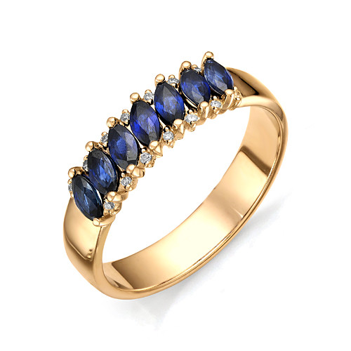 Купить кольцо из красного золота с сапфирами арт. 001284 по цене 0 руб. в LoveDiamonds