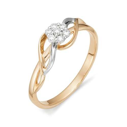 Купить кольцо из комбинированного золота с бриллиантами арт. 001292 по цене 26890 руб. в LoveDiamonds