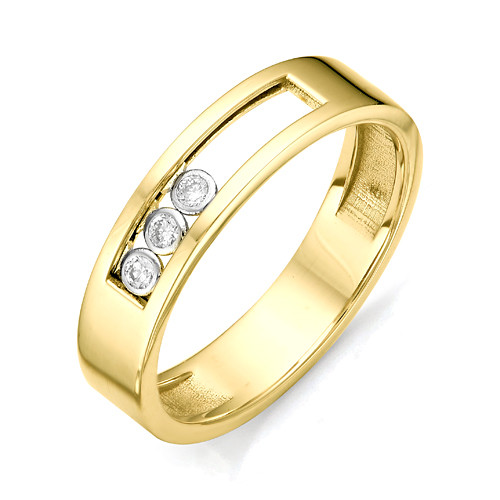 Купить кольцо из желтого золота с бриллиантами арт. 001303 по цене 36460 руб. в LoveDiamonds