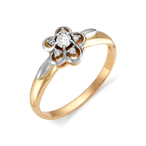 Купить кольцо из комбинированного золота с бриллиантами арт. 001341 по цене 34480 руб. в LoveDiamonds