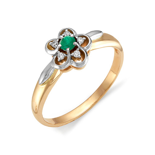 Купить кольцо из комбинированного золота с изумрудами арт. 001342 по цене 0 руб. в LoveDiamonds
