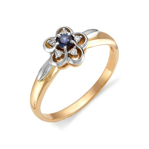 Купить кольцо из комбинированного золота с сапфирами арт. 001343 по цене 17696 руб. в LoveDiamonds