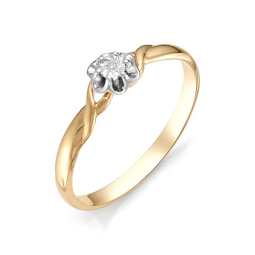 Купить кольцо из комбинированного золота с бриллиантами арт. 001352 по цене 11640 руб. в LoveDiamonds