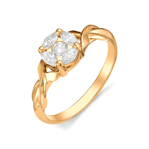 Купить кольцо из красного золота с бриллиантами арт. 001427 по цене 0 руб. в LoveDiamonds
