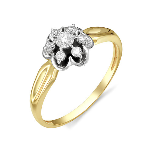 Купить кольцо из желтого золота с бриллиантами арт. 003080 по цене 45130 руб. в LoveDiamonds