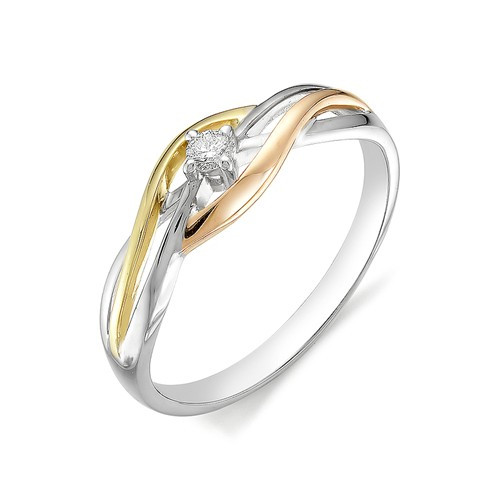 Купить кольцо из комбинированного золота с бриллиантами арт. 003030 по цене 20160 руб. в LoveDiamonds