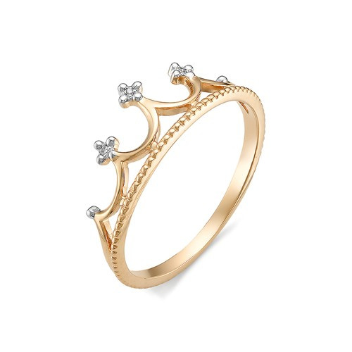 Купить кольцо из красного золота с бриллиантами арт. 002833 по цене 9750 руб. в LoveDiamonds