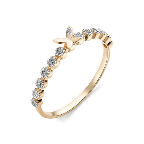 Купить кольцо из красного золота с бриллиантами арт. 002830 по цене 10300 руб. в LoveDiamonds