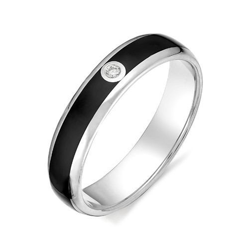 Купить кольцо из белого золота с эмалью арт. 002821 по цене 11895 руб. в LoveDiamonds