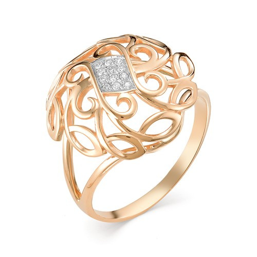 Купить кольцо из красного золота с бриллиантами арт. 002750 по цене 0 руб. в LoveDiamonds