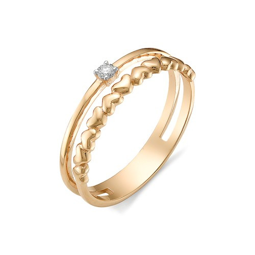 Купить кольцо из красного золота с бриллиантами арт. 002740 по цене 13590 руб. в LoveDiamonds