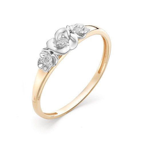 Купить кольцо из комбинированного золота с бриллиантами арт. 002733 по цене 15640 руб. в LoveDiamonds