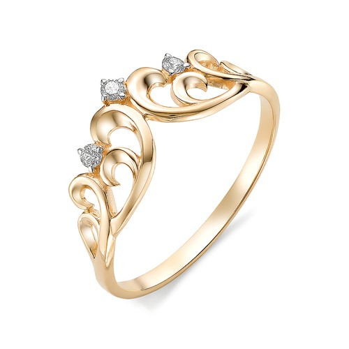 Купить кольцо из красного золота с бриллиантами арт. 002708 по цене 17800 руб. в LoveDiamonds