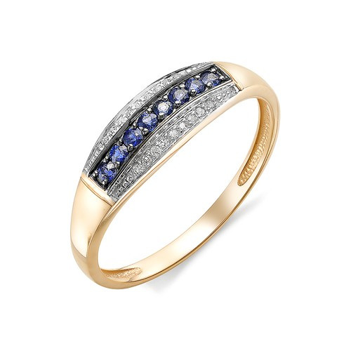 Купить кольцо из красного золота с сапфирами арт. 002690 по цене 14796 руб. в LoveDiamonds