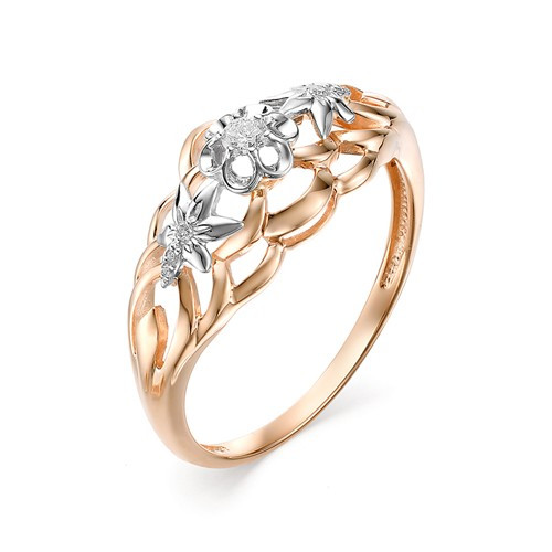 Купить кольцо из комбинированного золота с бриллиантами арт. 002654 по цене 24180 руб. в LoveDiamonds