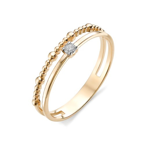Купить кольцо из красного золота с бриллиантами арт. 002615 по цене 14750 руб. в LoveDiamonds