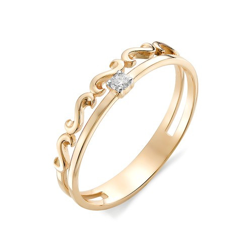 Купить кольцо из красного золота с бриллиантами арт. 002610 по цене 14280 руб. в LoveDiamonds