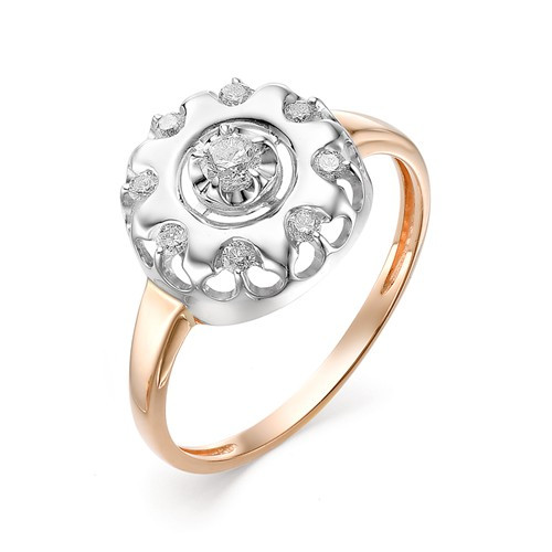 Купить кольцо из комбинированного золота с бриллиантами арт. 002604 по цене 0 руб. в LoveDiamonds