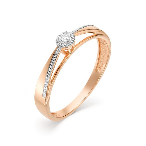 Купить кольцо из красного золота с бриллиантами арт. 002561 по цене 15319 руб. в LoveDiamonds