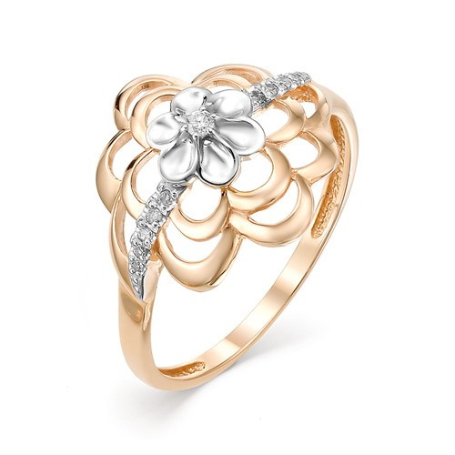 Купить кольцо из красного золота с бриллиантами арт. 002554 по цене 19320 руб. в LoveDiamonds