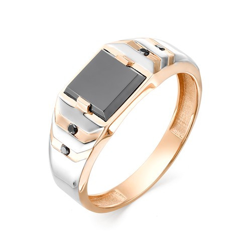 Купить кольцо из красного золота с ониксом арт. 002552 по цене 33014 руб. в LoveDiamonds