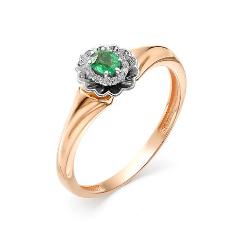 Купить кольцо из комбинированного золота с изумрудами арт. 002545 по цене 0 руб. в LoveDiamonds