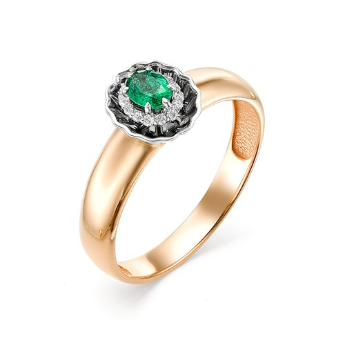 Купить кольцо из комбинированного золота с изумрудами арт. 002543 по цене 20223 руб. в LoveDiamonds