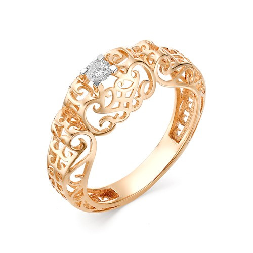 Купить кольцо из красного золота с бриллиантами арт. 002529 по цене 0 руб. в LoveDiamonds