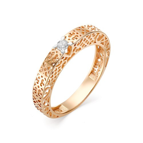 Купить кольцо из красного золота с бриллиантами арт. 002526 по цене 15107 руб. в LoveDiamonds