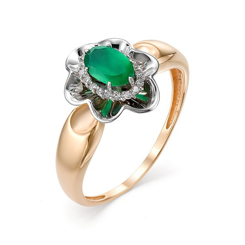 Купить кольцо из комбинированного золота с агатами арт. 002491 по цене 24260 руб. в LoveDiamonds