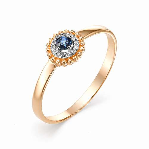 Купить кольцо из красного золота с сапфирами арт. 002490 по цене 11351 руб. в LoveDiamonds