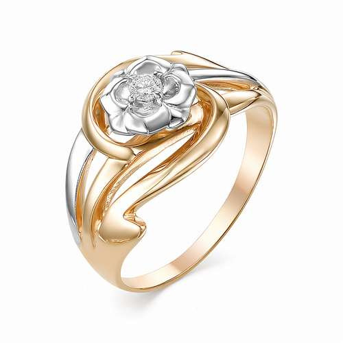 Купить кольцо из комбинированного золота с бриллиантами арт. 002458 по цене 41350 руб. в LoveDiamonds
