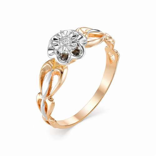 Купить кольцо из комбинированного золота с бриллиантами арт. 002437 по цене 24540 руб. в LoveDiamonds