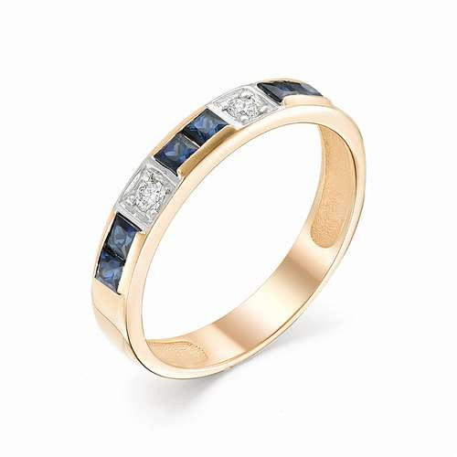 Купить кольцо из красного золота с сапфирами арт. 002417 по цене 25171 руб. в LoveDiamonds