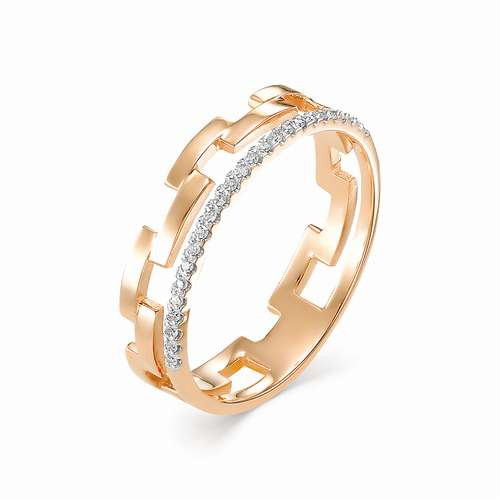 Купить кольцо из красного золота с бриллиантами арт. 002414 по цене 20850 руб. в LoveDiamonds